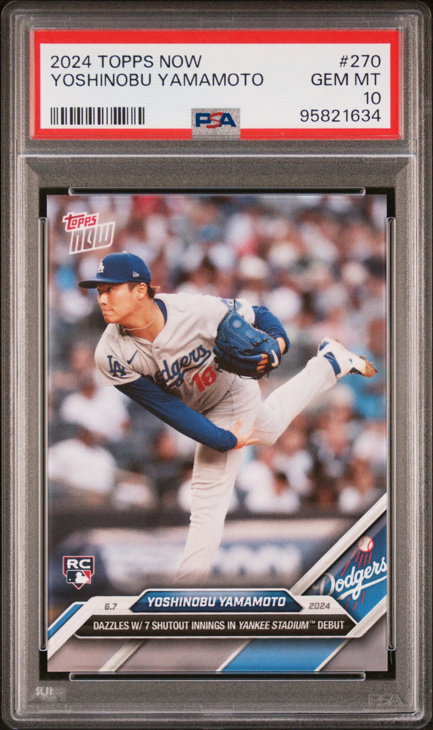 2024 Topps Now #270 Yoshinobu Yamamoto PSA 10
