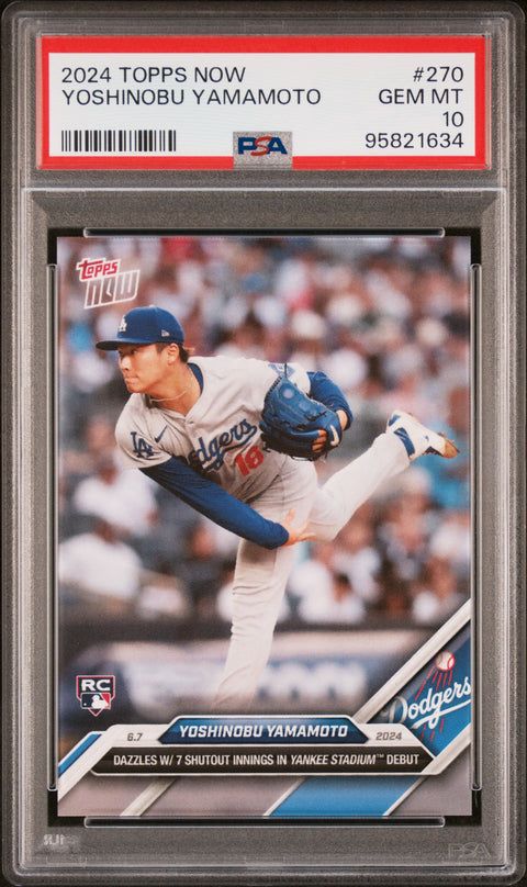 2024 Topps Now #270 Yoshinobu Yamamoto PSA 10