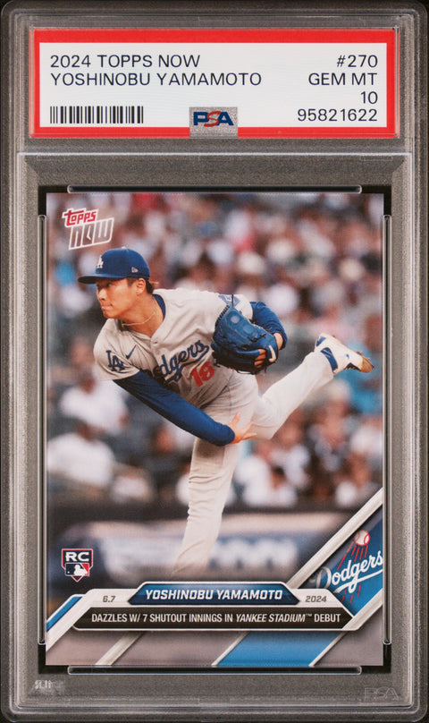 2024 Topps Now #270 Yoshinobu Yamamoto PSA 10