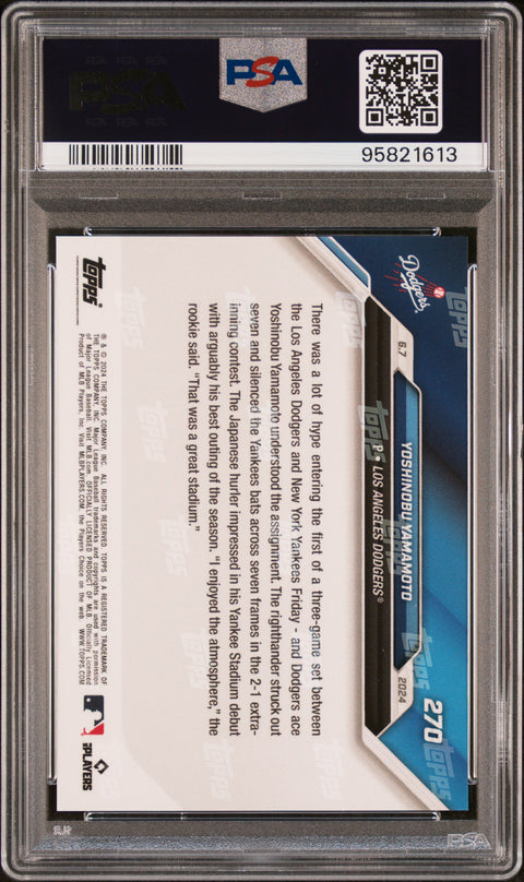2024 Topps Now #270 Yoshinobu Yamamoto PSA 10