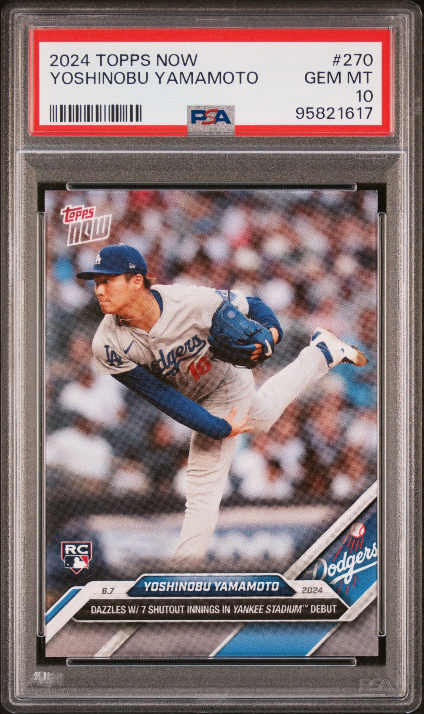 2024 Topps Now #270 Yoshinobu Yamamoto PSA 10