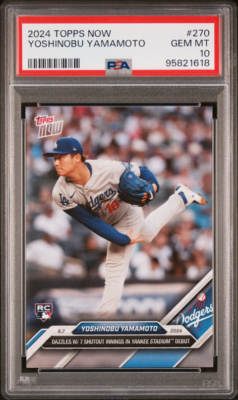 2024 Topps Now #270 Yoshinobu Yamamoto PSA 10