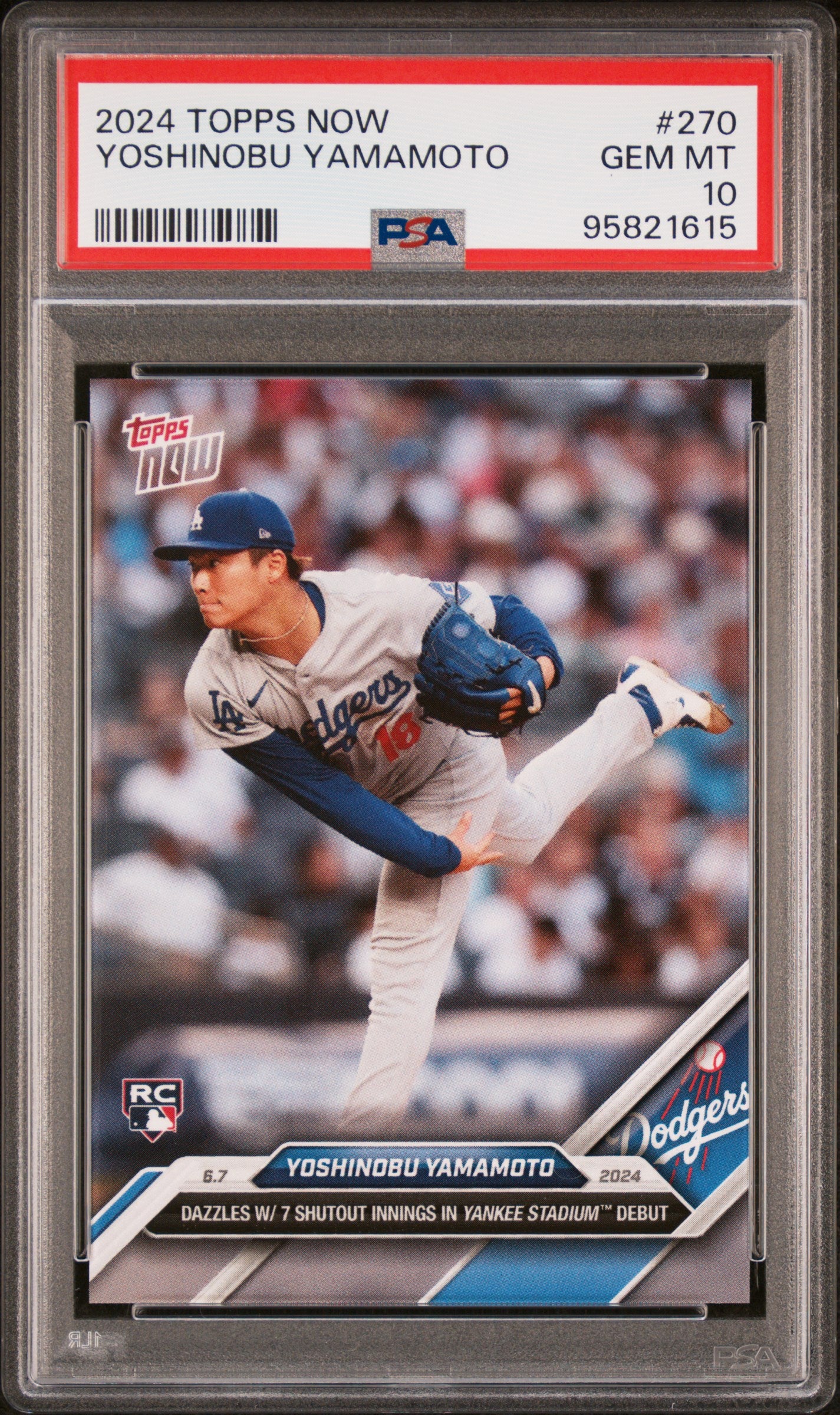 2024 Topps Now #270 Yoshinobu Yamamoto PSA 10
