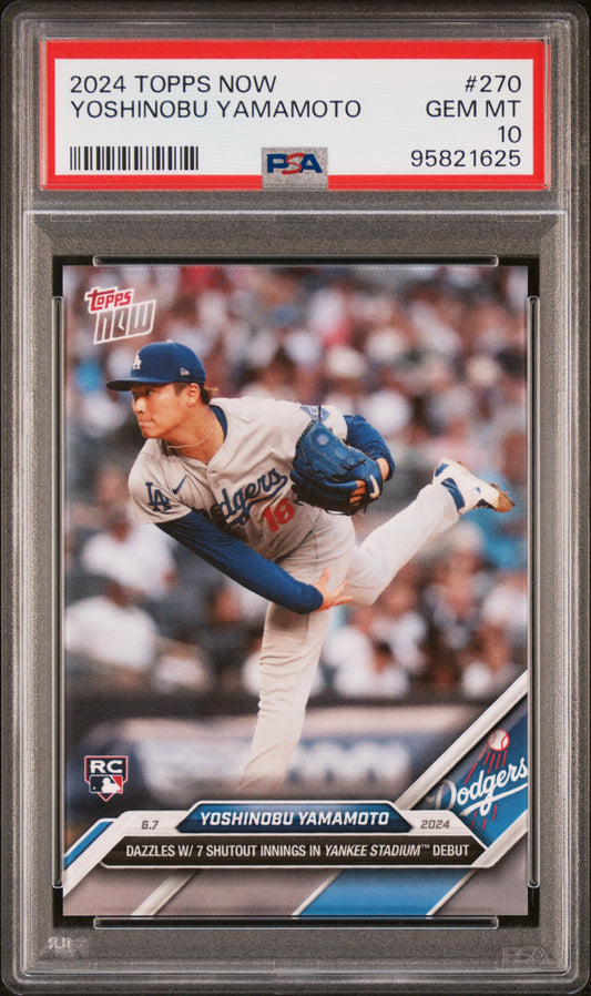 2024 Topps Now #270 Yoshinobu Yamamoto PSA 10