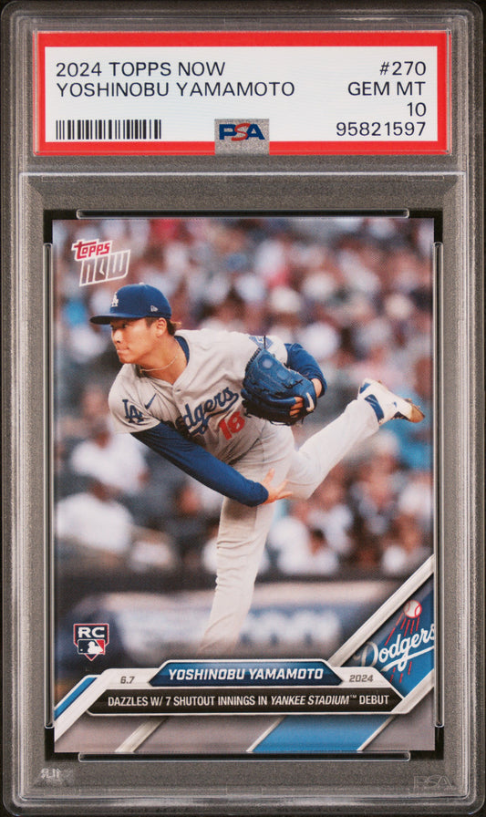 2024 Topps Now #270 Yoshinobu Yamamoto PSA 10