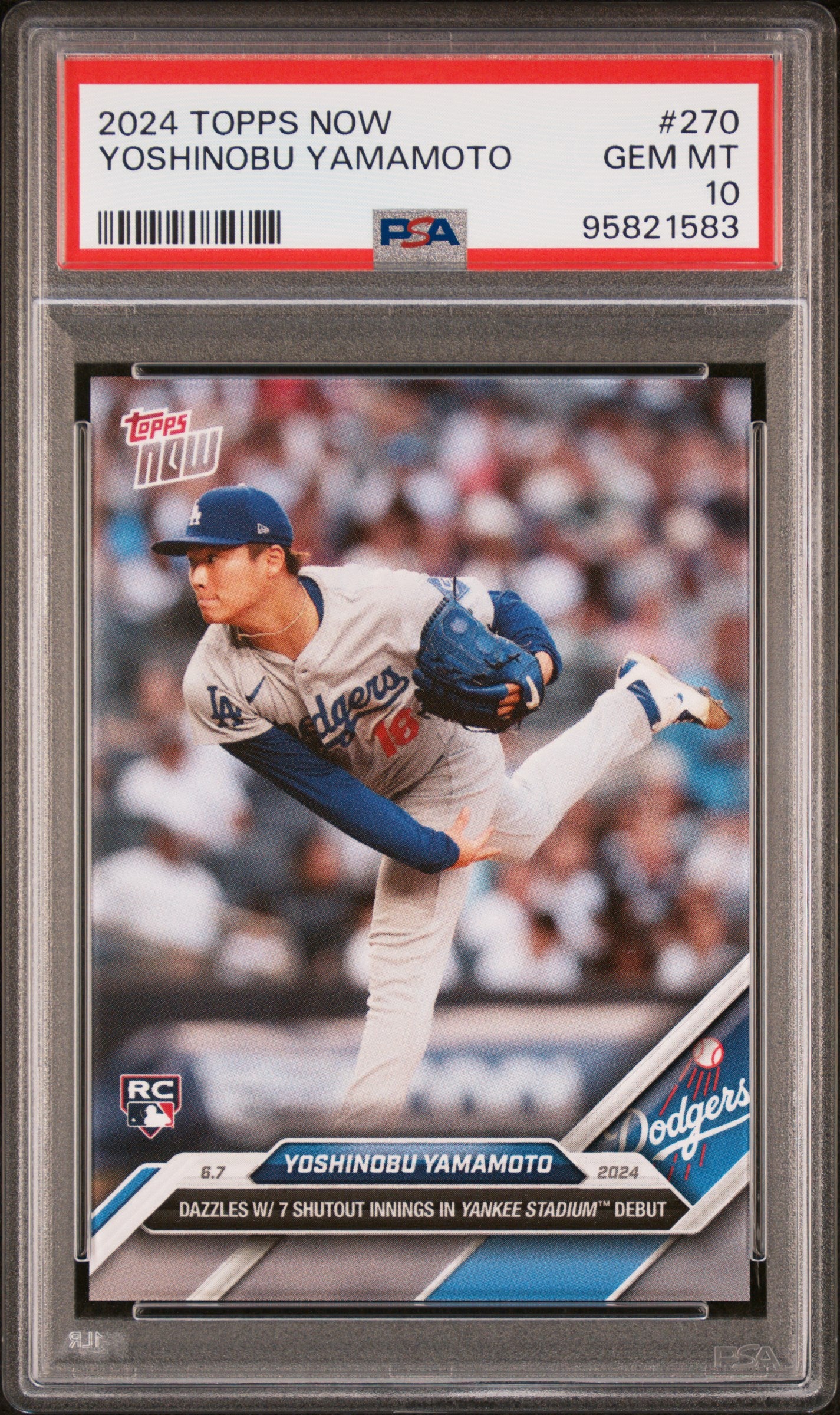 2024 Topps Now #270 Yoshinobu Yamamoto PSA 10