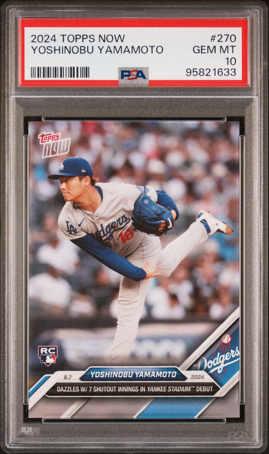 2024 Topps Now #270 Yoshinobu Yamamoto PSA 10