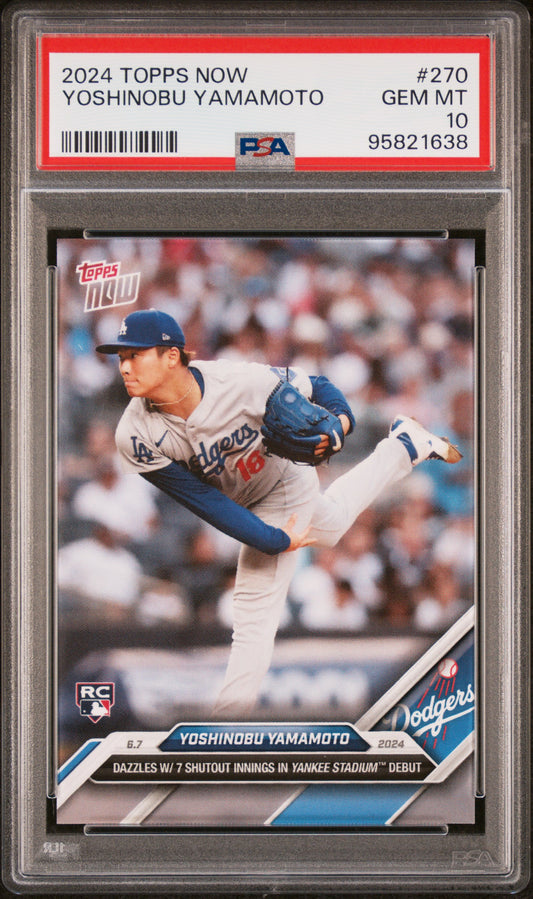 2024 Topps Now #270 Yoshinobu Yamamoto PSA 10