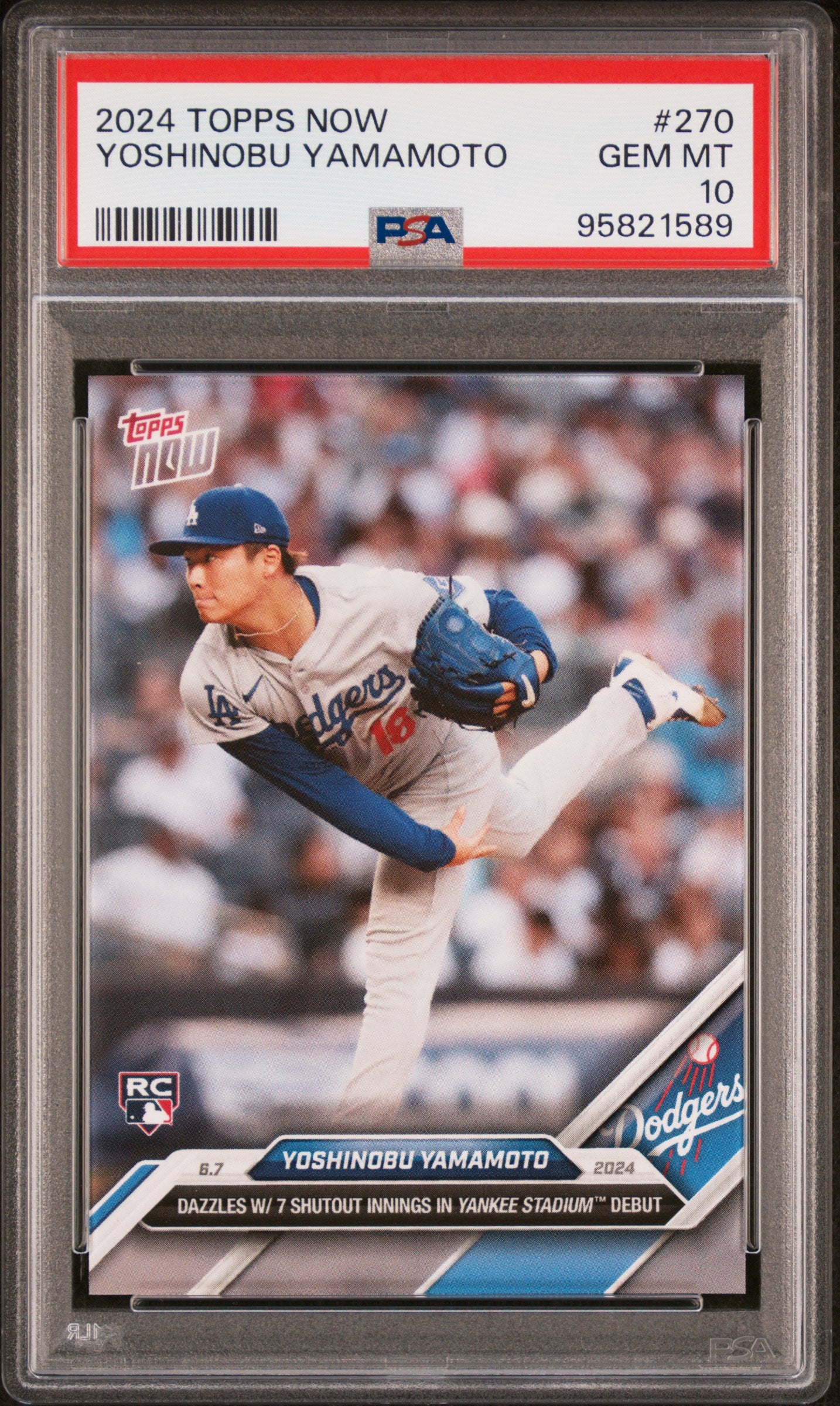 2024 Topps Now #270 Yoshinobu Yamamoto PSA 10