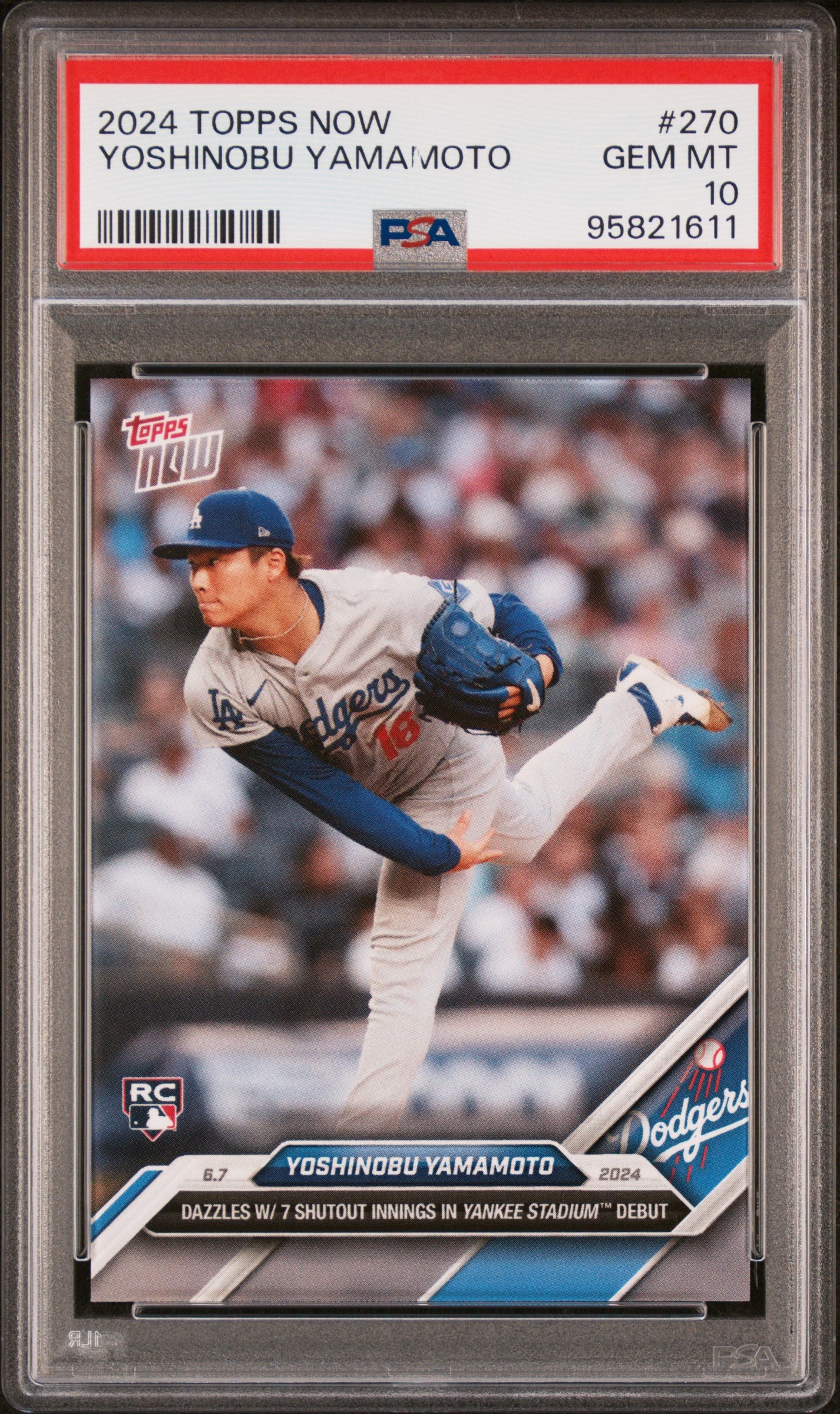 2024 Topps Now #270 Yoshinobu Yamamoto PSA 10