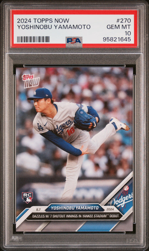 2024 Topps Now #270 Yoshinobu Yamamoto PSA 10