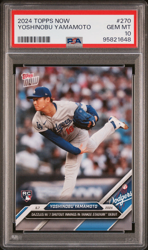 2024 Topps Now #270 Yoshinobu Yamamoto PSA 10