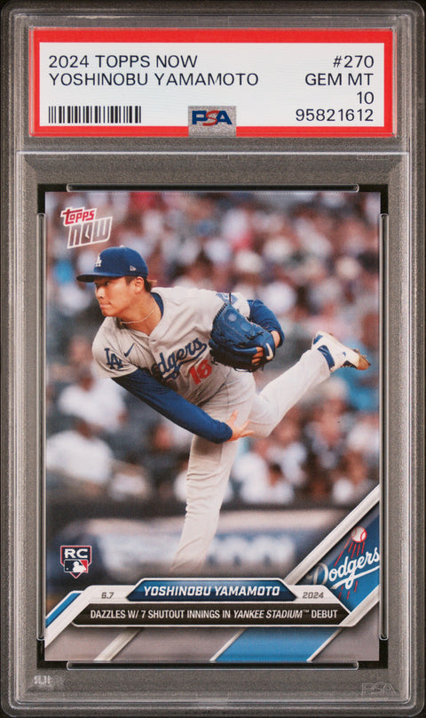 2024 Topps Now #270 Yoshinobu Yamamoto PSA 10