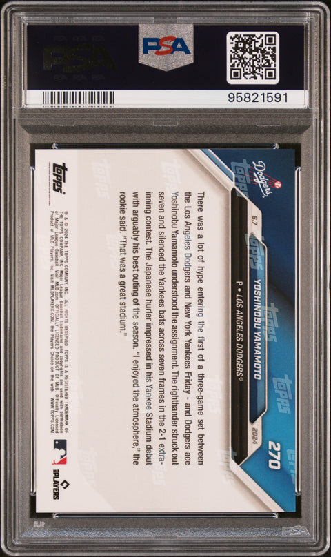 2024 Topps Now #270 Yoshinobu Yamamoto PSA 10