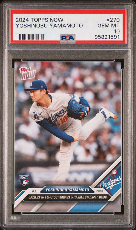 2024 Topps Now #270 Yoshinobu Yamamoto PSA 10