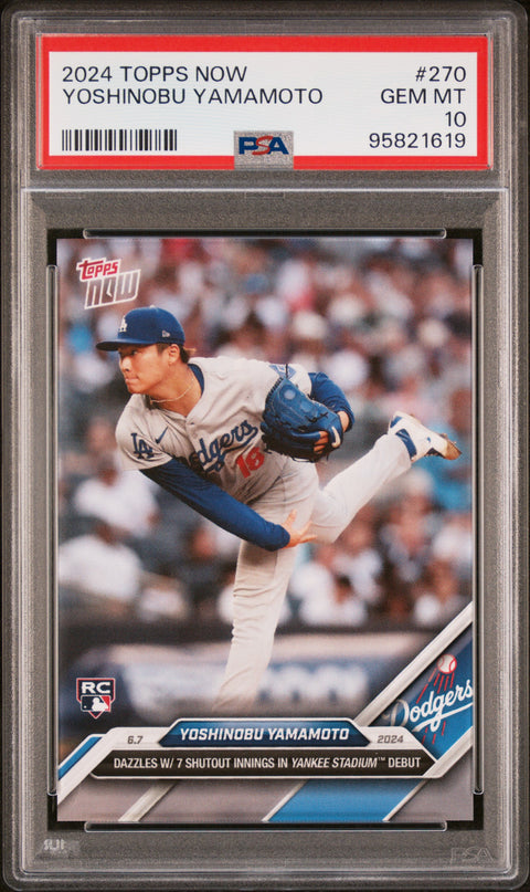 2024 Topps Now #270 Yoshinobu Yamamoto PSA 10