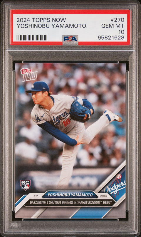 2024 Topps Now #270 Yoshinobu Yamamoto PSA 10