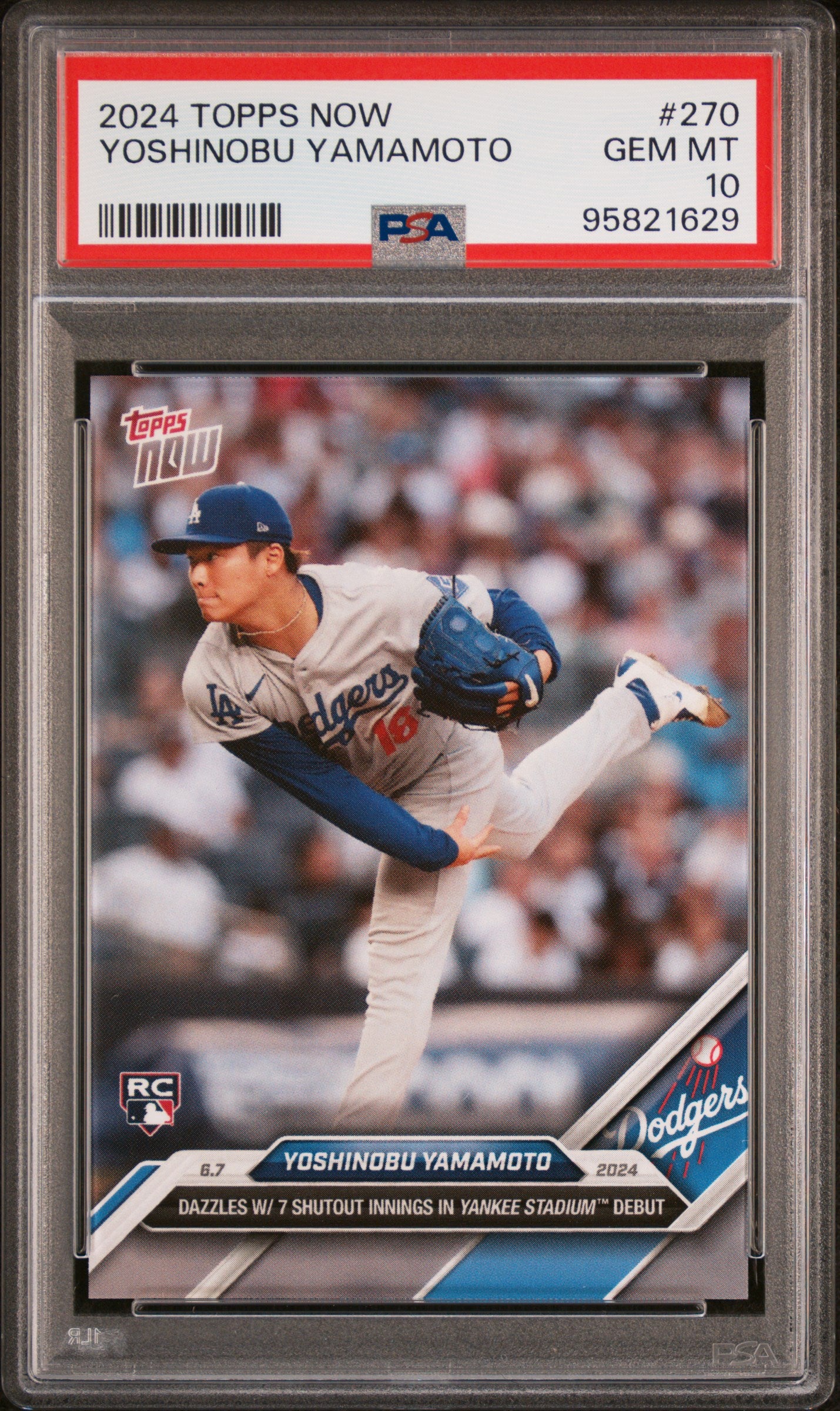 2024 Topps Now #270 Yoshinobu Yamamoto PSA 10
