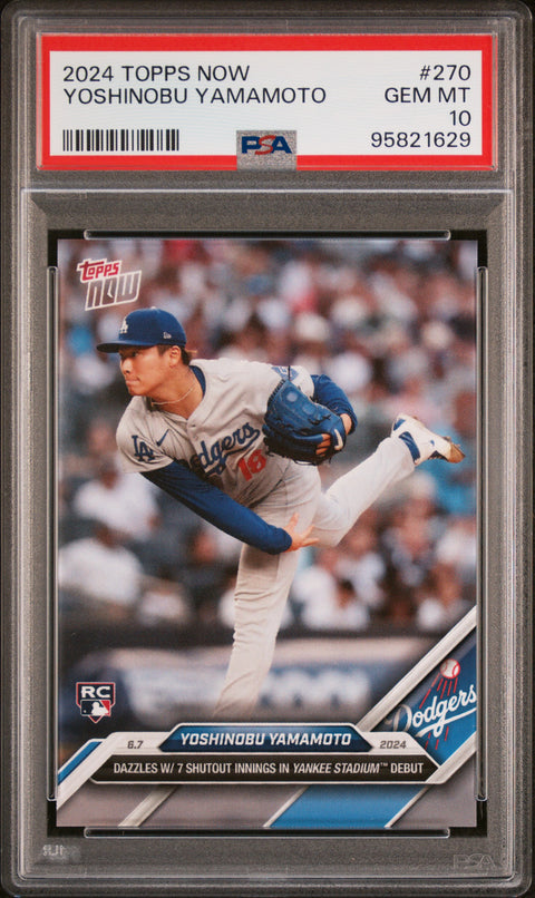 2024 Topps Now #270 Yoshinobu Yamamoto PSA 10