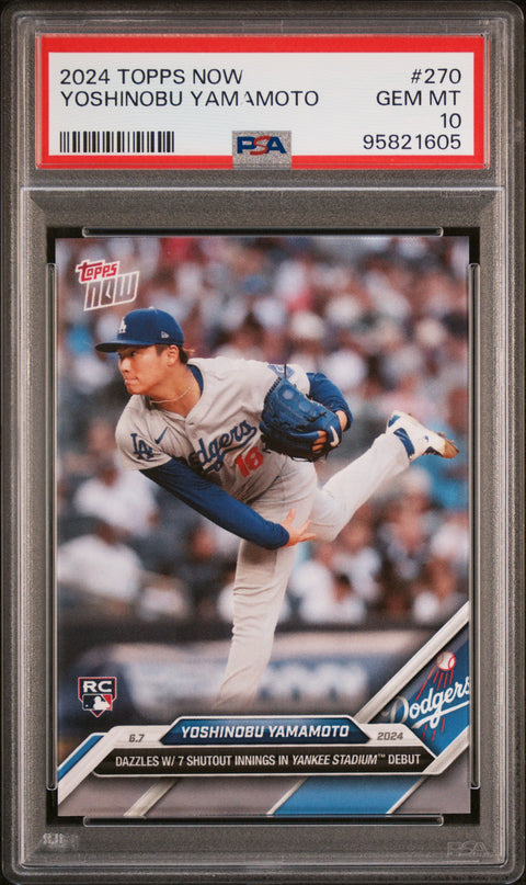 2024 Topps Now #270 Yoshinobu Yamamoto PSA 10