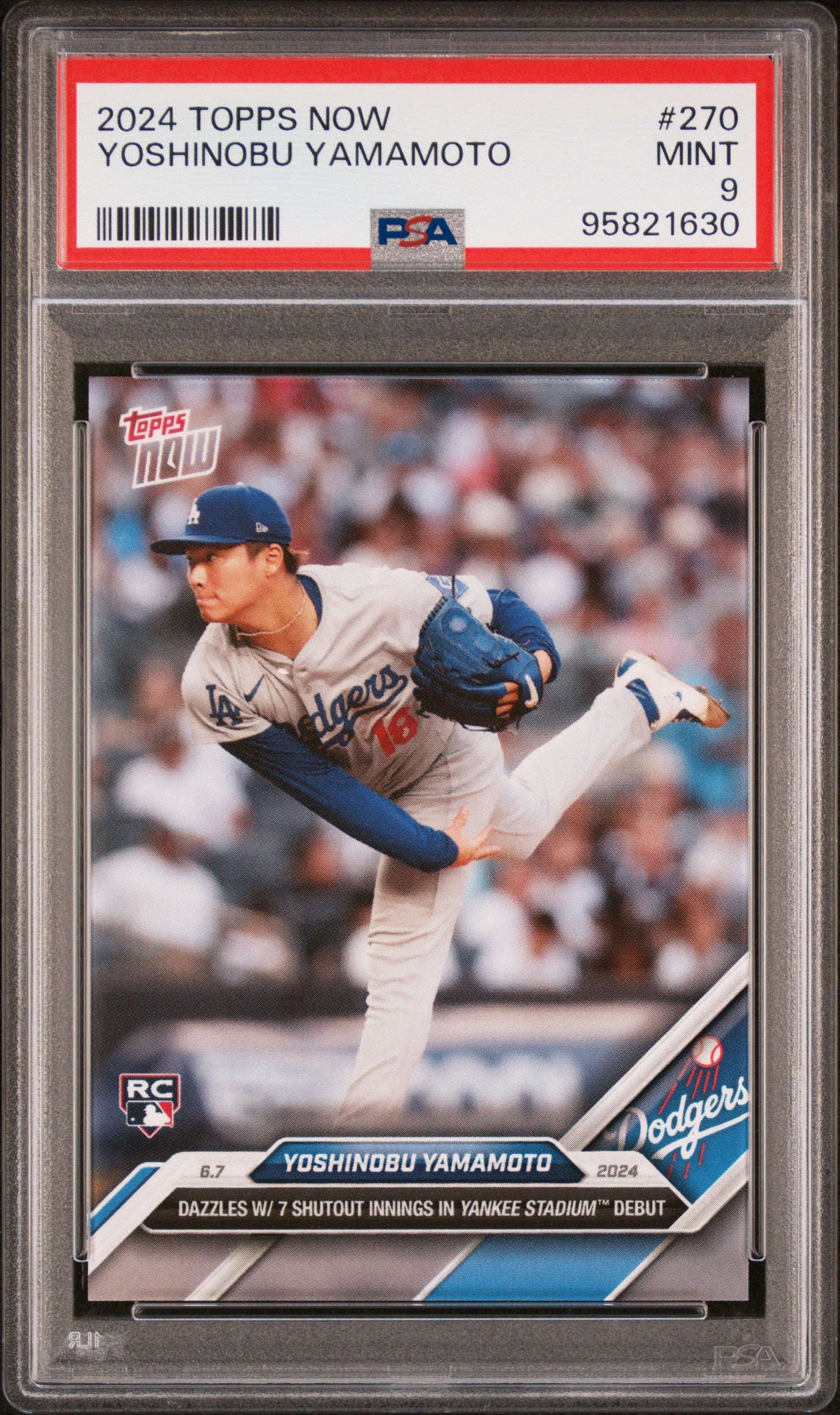 2024 Topps Now #270 Yoshinobu Yamamoto PSA 9