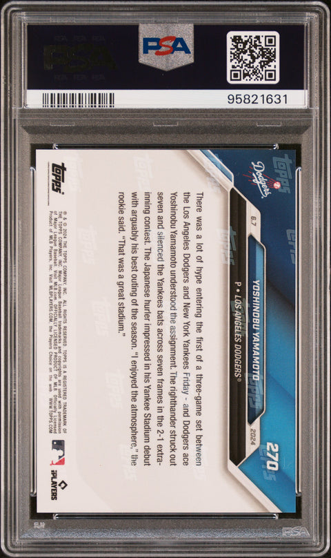 2024 Topps Now #270 Yoshinobu Yamamoto PSA 10