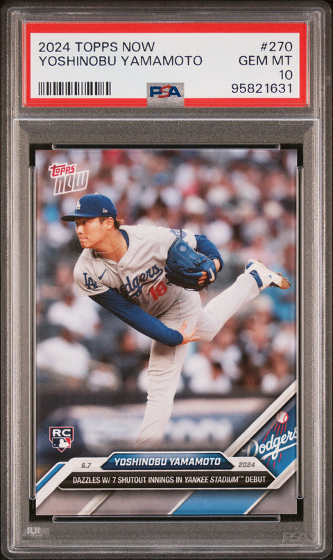 2024 Topps Now #270 Yoshinobu Yamamoto PSA 10