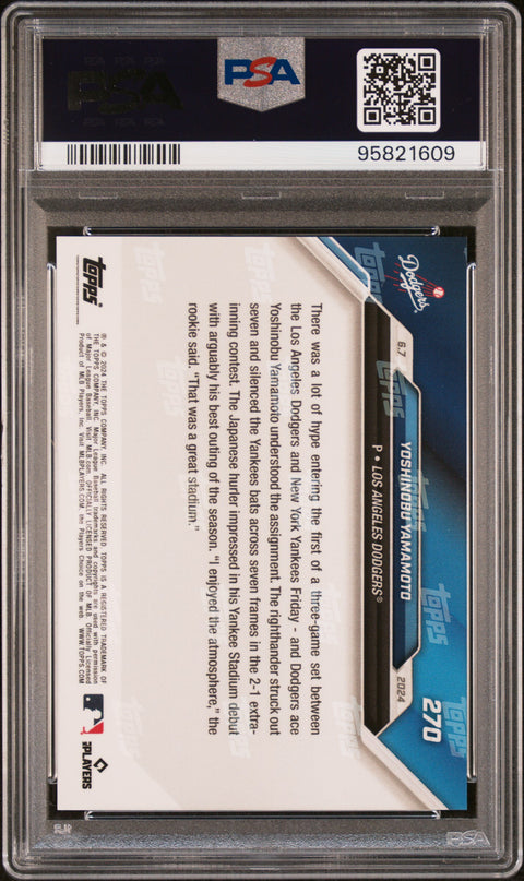 2024 Topps Now #270 Yoshinobu Yamamoto PSA 10