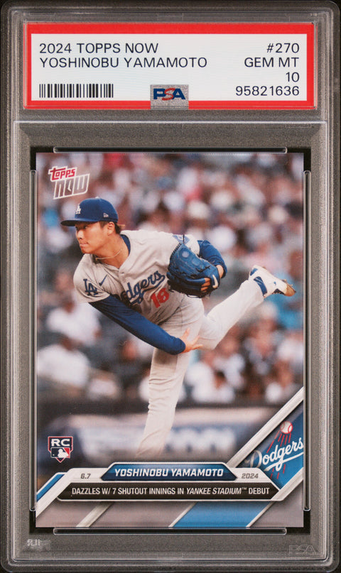 2024 Topps Now #270 Yoshinobu Yamamoto PSA 10