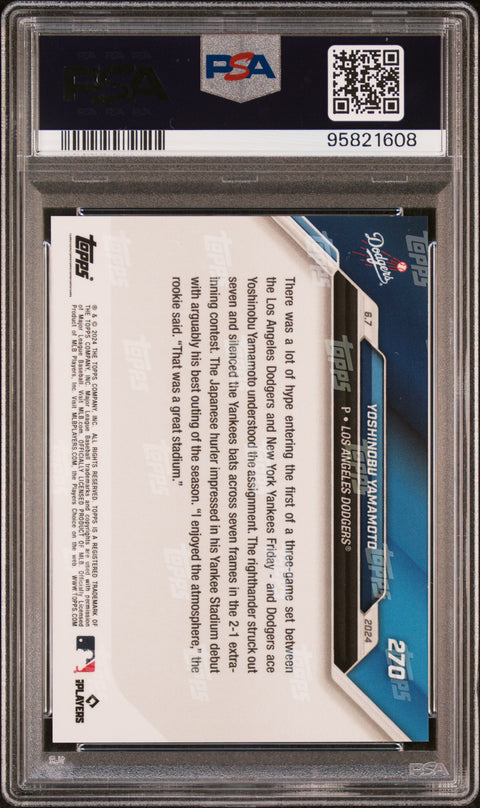 2024 Topps Now #270 Yoshinobu Yamamoto PSA 10
