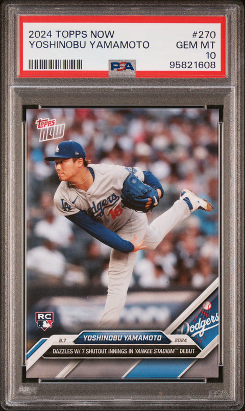 2024 Topps Now #270 Yoshinobu Yamamoto PSA 10