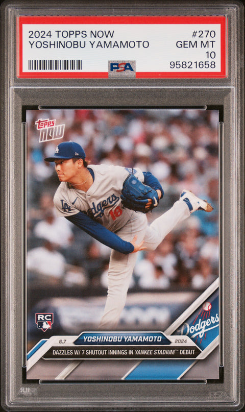 2024 Topps Now #270 Yoshinobu Yamamoto PSA 10