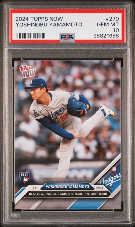 2024 Topps Now #270 Yoshinobu Yamamoto PSA 10