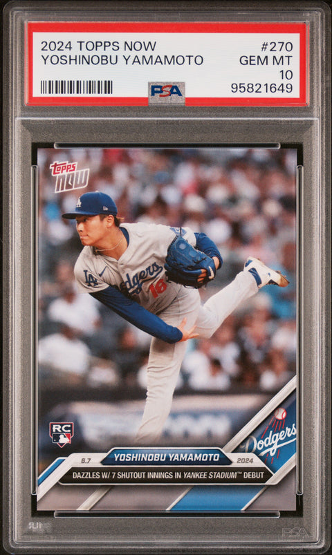 2024 Topps Now #270 Yoshinobu Yamamoto PSA 10
