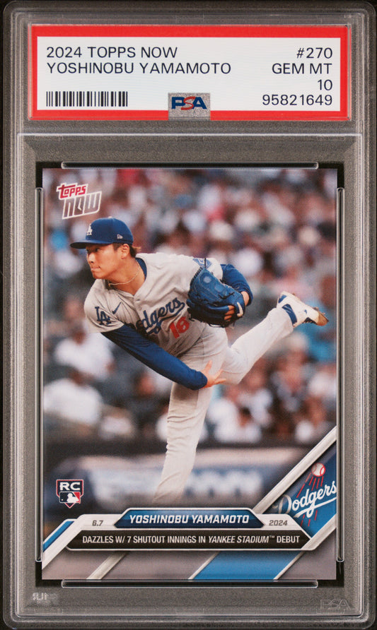 2024 Topps Now #270 Yoshinobu Yamamoto PSA 10