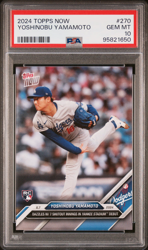 2024 Topps Now #270 Yoshinobu Yamamoto PSA 10