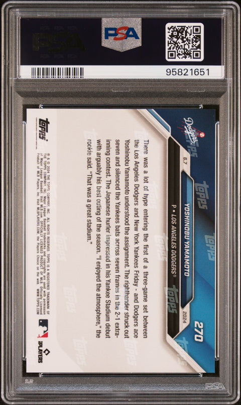 2024 Topps Now #270 Yoshinobu Yamamoto PSA 10