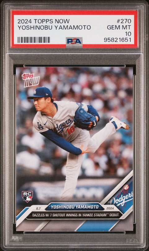 2024 Topps Now #270 Yoshinobu Yamamoto PSA 10