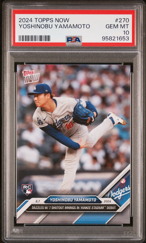 2024 Topps Now #270 Yoshinobu Yamamoto PSA 10
