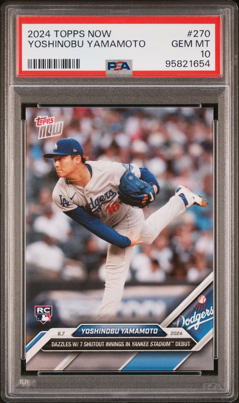 2024 Topps Now #270 Yoshinobu Yamamoto PSA 10