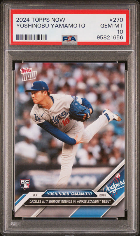 2024 Topps Now #270 Yoshinobu Yamamoto PSA 10