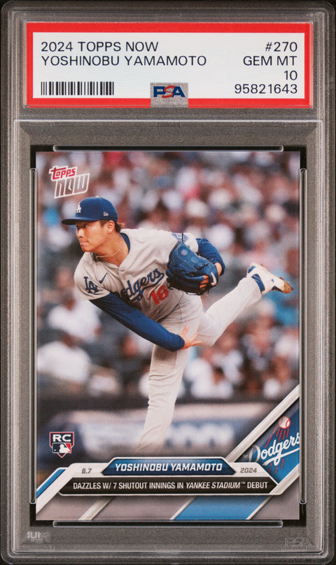 2024 Topps Now #270 Yoshinobu Yamamoto PSA 10