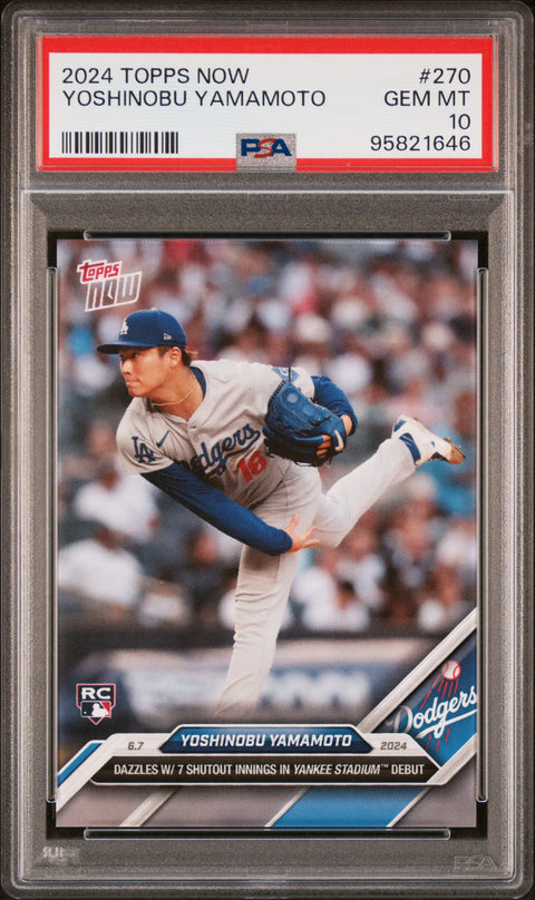 2024 Topps Now #270 Yoshinobu Yamamoto PSA 10