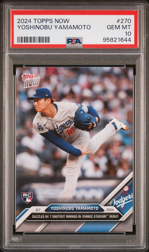 2024 Topps Now #270 Yoshinobu Yamamoto PSA 10