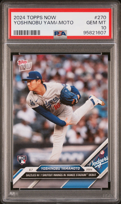 2024 Topps Now #270 Yoshinobu Yamamoto PSA 10