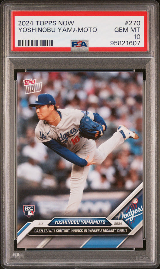 2024 Topps Now #270 Yoshinobu Yamamoto PSA 10