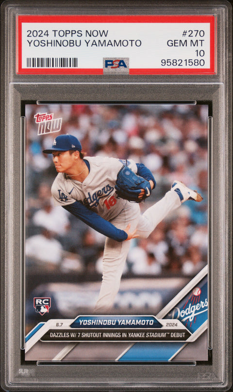 2024 Topps Now #270 Yoshinobu Yamamoto PSA 10