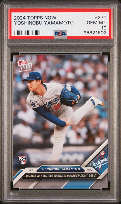 2024 Topps Now #270 Yoshinobu Yamamoto PSA 10
