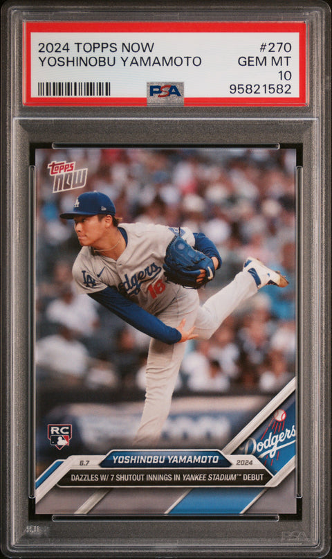 2024 Topps Now #270 Yoshinobu Yamamoto PSA 10