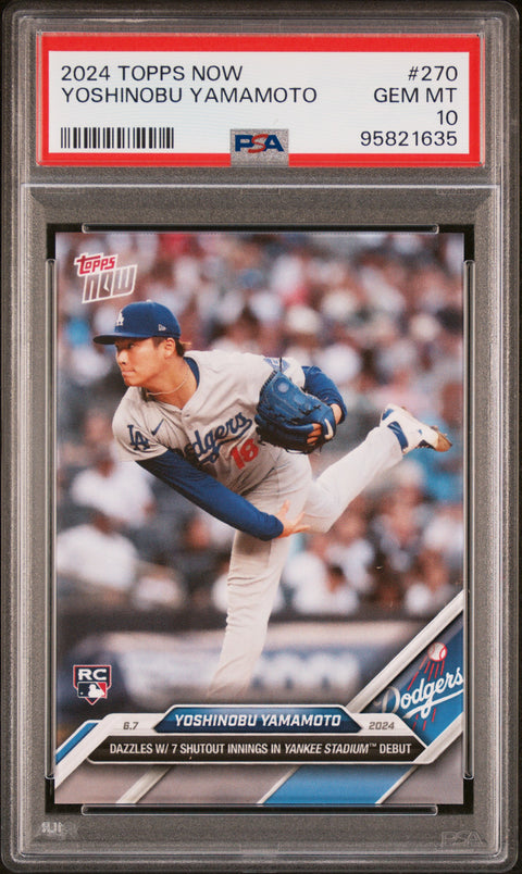 2024 Topps Now #270 Yoshinobu Yamamoto PSA 10